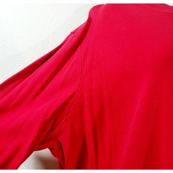 Westbound Woman Red Long Sleeve Crew Neck Tunic Top 2X Plus Lightweight Soft - Picture 2 of 6